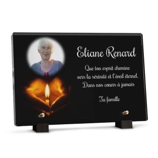 Plaque funéraire cierge avec photo
