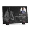 Plaque funéraire boxe avec photo