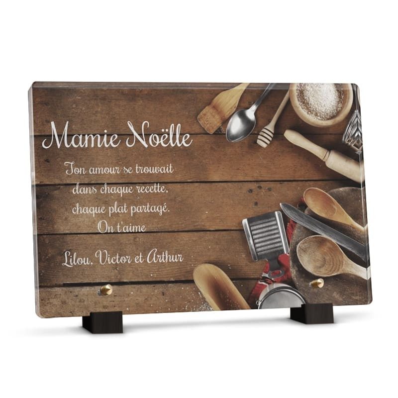 Plaque funéraire cuisine avec texte