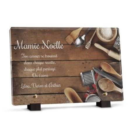 Plaque funéraire cuisine avec texte Plaque funéraire cuisine avec texte