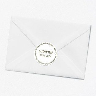 Stickers décès personnalisé cercle floral