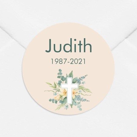 Stickers décès personnalisé croix catholique Stickers décès personnalisé croix catholique