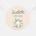 Stickers décès personnalisé croix catholique