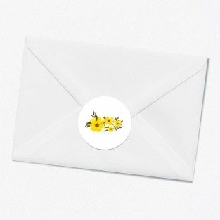 Stickers décès personnalisé fleur jaune