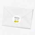 Stickers décès personnalisé fleur jaune