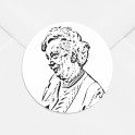 Stickers décès personnalisé photo dessin au trait