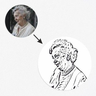 Stickers décès personnalisé photo dessin au trait