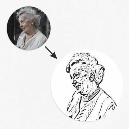 Stickers décès personnalisé photo dessin au trait Stickers décès personnalisé photo dessin au trait