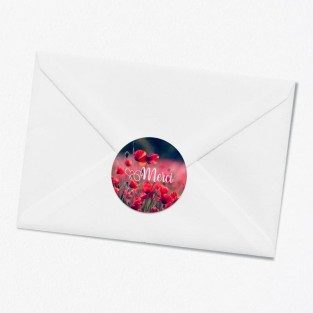 Stickers décès coquelicot