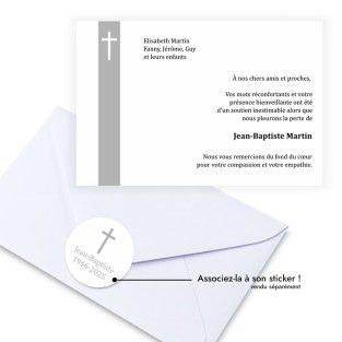 Carte de remerciements funéraire religieuse