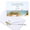 Carte de remerciements funéraire océan + stickers décès