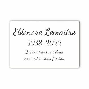 Plaque funéraire gravée rectangulaire