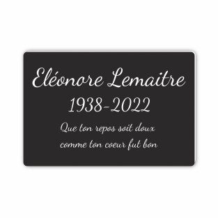 Plaque funéraire gravée rectangulaire