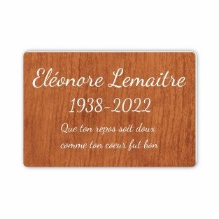 Plaque funéraire gravée rectangulaire