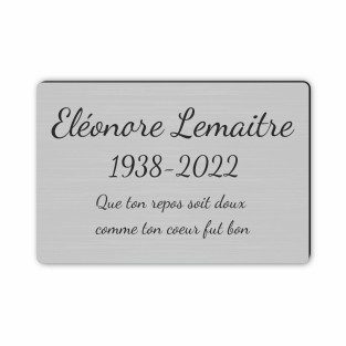 Plaque funéraire gravée rectangulaire