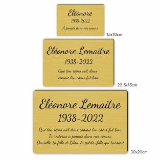 Plaque funéraire gravée rectangulaire