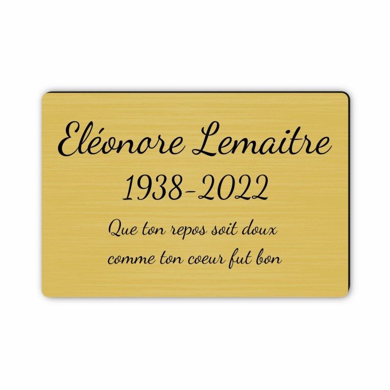 Plaque funéraire gravée rectangulaire