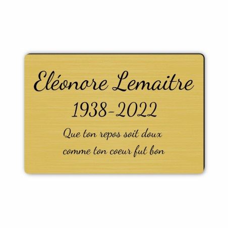 Plaque funéraire gravée rectangulaire Plaque funéraire gravée rectangulaire