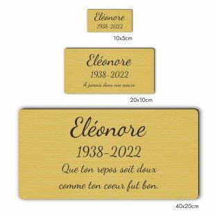 Plaque funéraire gravée rectangulaire long