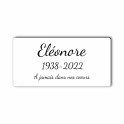 Plaque funéraire gravée rectangulaire long blanc