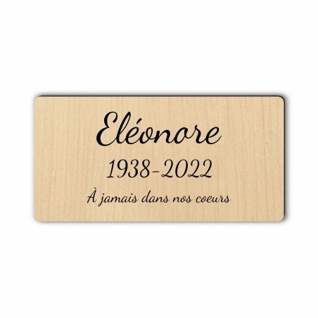 Plaque funéraire gravée rectangulaire long Plaque funéraire gravée rectangulaire long