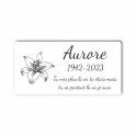 Plaque funéraire gravée fleur