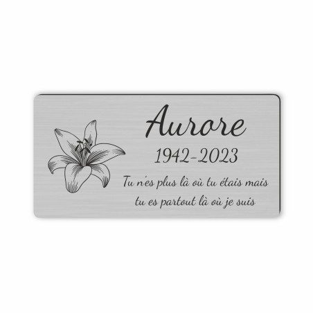 Plaque funéraire gravée fleur Plaque funéraire gravée fleur