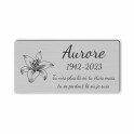 Plaque funéraire gravée fleur