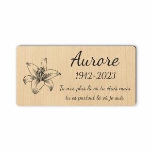 Plaque funéraire gravée fleur