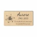 Plaque funéraire gravée fleur