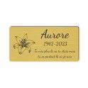 Plaque funéraire gravée fleur