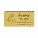 Plaque funéraire gravée fleur