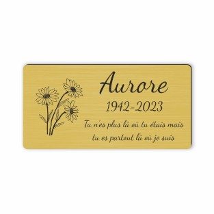 Plaque funéraire gravée fleur