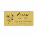 Plaque funéraire gravée fleur