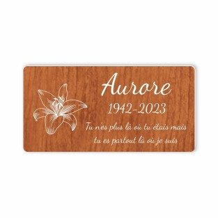 Plaque funéraire gravée fleur
