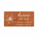 Plaque funéraire gravée fleur