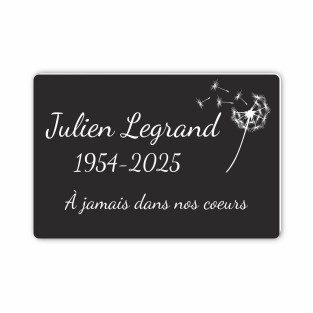 Plaque funéraire gravée pissenlit