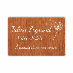 Plaque funéraire gravée pissenlit