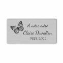 Plaque funéraire gravée papillon