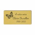 Plaque funéraire gravée papillon