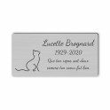Plaque funéraire gravée chat