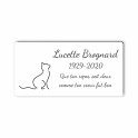 Plaque funéraire gravée chat