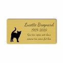 Plaque funéraire gravée chat