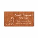 Plaque funéraire gravée chat