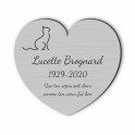 Plaque funéraire gravée cœur chat