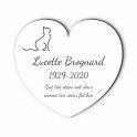 Plaque funéraire gravée cœur chat