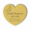 Plaque funéraire gravée cœur chat