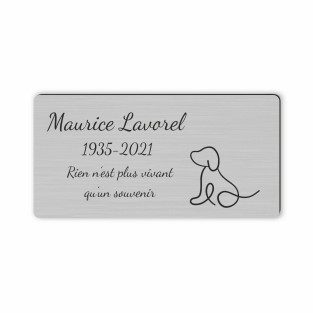 Plaque funéraire gravée chien