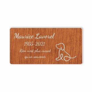 Plaque funéraire gravée chien
