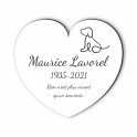 Plaque funéraire gravée cœur chien